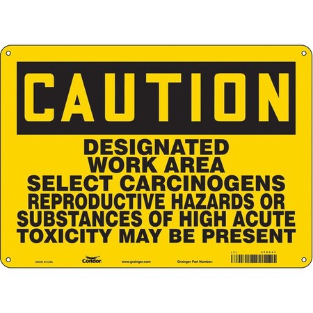 Condor Safety Sign, 10 in Height, 14 in Width, Aluminum, Horizontal Rectangle, English, 475V47 475V47
