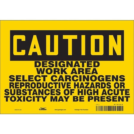 Condor Safety Sign, 7 in Height, 10 in Width, Vinyl, Vertical Rectangle, English, 475V50 475V50