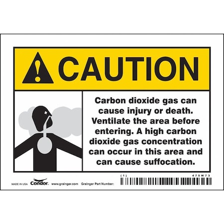 Condor Chemical Sign, 3 1/2 in H, 5 in W, Vinyl, Horizontal Rectangle, English, 475W73 475W73