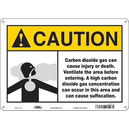 Condor Safety Sign, 10 in Height, 14 in Width, Vinyl, Horizontal Rectangle, English, 475W75 475W75