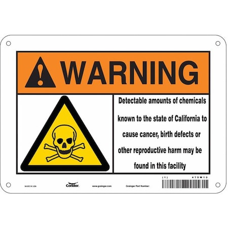 Condor Safety Sign, 7 in Height, 10 in Width, Rectangle 475W10