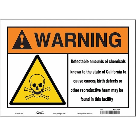 Condor Safety Sign, 10 in Height, 14 in Width, Rectangle 475W13