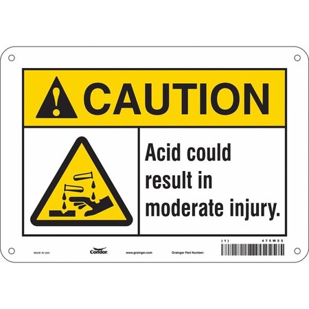 Condor Chemical Sign, 7 in H, 10 in W, Vertical Rectangle, English, 475W55 475W55