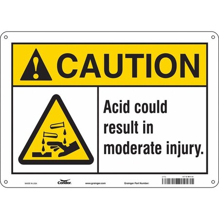 Condor Safety Sign, 10 in Height, 14 in Width, Aluminum, Horizontal Rectangle, English, 475W56 475W56