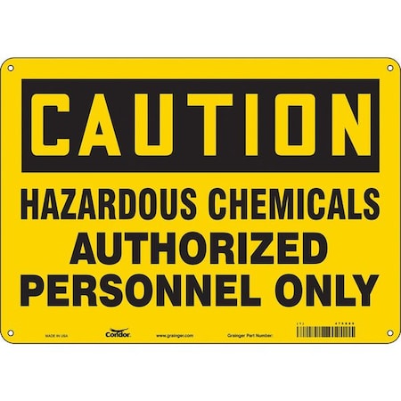 Condor Chemical Sign, 10 in H, 14 in W, Horizontal Rectangle, English, 475X89 475X89