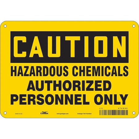Condor Chemical Sign, 7 in H, 10 in W, Polyethylene, Vertical Rectangle, English, 475X90 475X90