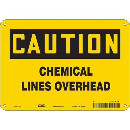 Condor Chemical Sign, 7 in H, 10 in W, Polyethylene, Vertical Rectangle, English, 475X40 475X40