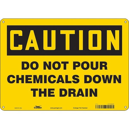 Condor Chemical Sign, 10 in H, 14 in W, Polyethylene, Horizontal Rectangle, English, 475X60 475X60
