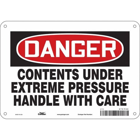 Condor Safety Sign, 7 in Height, 10 in Width, Aluminum, Vertical Rectangle, English, 475Y86 475Y86