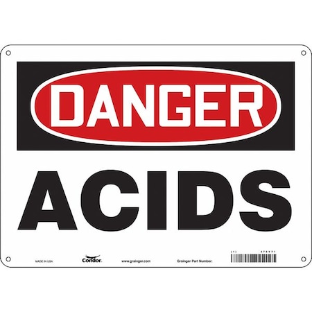Condor Safety Sign, 10 in Height, 14 in Width, Polyethylene, Horizontal Rectangle, English, 475Y71 475Y71