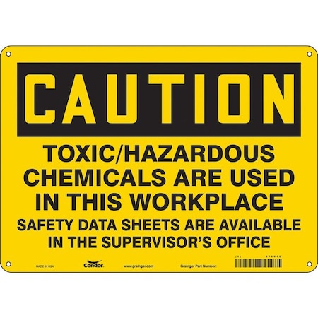 Condor Safety Sign, 10 in Height, 14 in Width, Aluminum, Horizontal Rectangle, English, 475Y15 475Y15