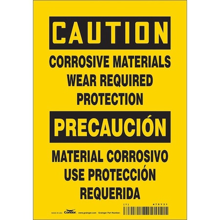 Condor Chemical Sign, 7"W, 10" H, 0.004" Thickness 475Y31
