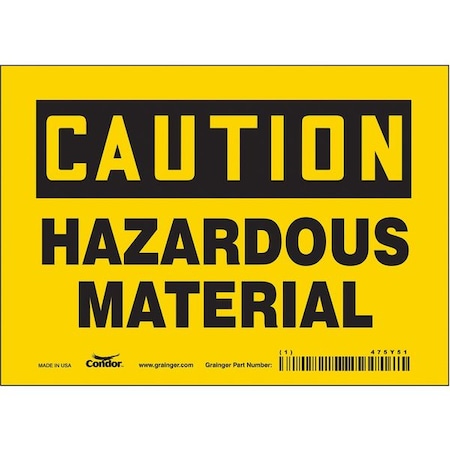 Condor Safety Sign, 5 in Height, 7 in Width, Vinyl, Horizontal Rectangle, English, 475Y51 475Y51
