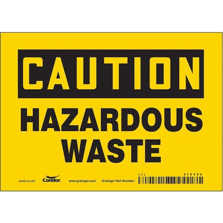 Condor Chemical Sign, 5 in H, 7 in W, Vinyl, Horizontal Rectangle, English, 475Y59 475Y59