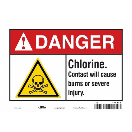 Condor Chemical Sign, 7 in H, 10 in W, Vinyl, Vertical Rectangle, English, 475Z93 475Z93