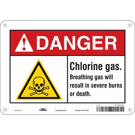 Condor Chemical Sign, 7 in H, 10 in W, Vertical Rectangle, English, 475Z95 475Z95