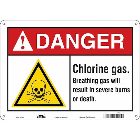 Condor Safety Sign, 10 in Height, 14 in Width, Polyethylene, Horizontal Rectangle, English, 475Z99 475Z99