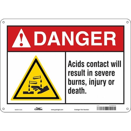 Condor Safety Sign, 10 in Height, 14 in Width, Aluminum, Horizontal Rectangle, English, 475Z70 475Z70