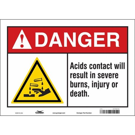 Condor Safety Sign, 10 in Height, 14 in Width, Vinyl, Horizontal Rectangle, English, 475Z74 475Z74