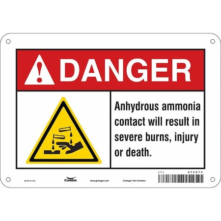 Condor Chemical Sign, 7 in H, 10 in W, Vertical Rectangle, English, 475Z75 475Z75
