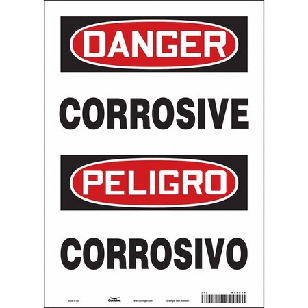 Condor Chemical Sign, 14 in H, 10 in W, Vinyl, Vertical Rectangle, English, Spanish, 475Z10 475Z10