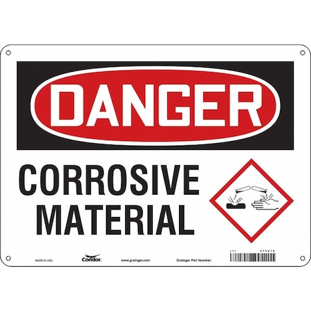 Condor Chemical Sign, 10 in H, 14 in W, Polyethylene, Horizontal Rectangle, English, 475Z16 475Z16