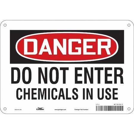 Condor Chemical Sign, 7 in H, 10 in W, Polyethylene, Vertical Rectangle, English, 475Z21 475Z21