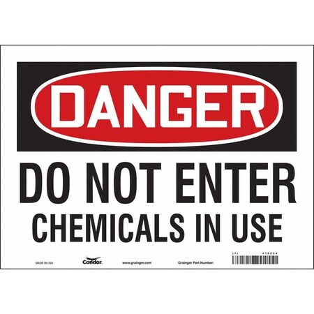 Condor Safety Sign, 10 in Height, 14 in Width, Vinyl, Horizontal Rectangle, English, 475Z24 475Z24
