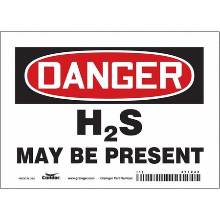Condor Safety Sign, 5 in Height, 7 in Width, Vinyl, Horizontal Rectangle, English, 475Z42 475Z42