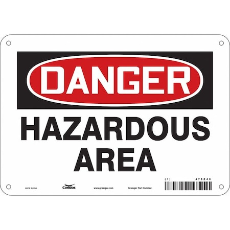 Condor Safety Sign, 7 in Height, 10 in Width, Polyethylene, Vertical Rectangle, English, 475Z48 475Z48