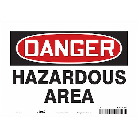 Condor Safety Sign, 7 in Height, 10 in Width, Vinyl, Vertical Rectangle, English, 475Z50 475Z50