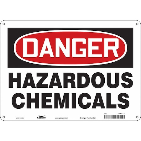 Condor Chemical Sign, 10 in H, 14 in W, Polyethylene, Horizontal Rectangle, English, 475Z57 475Z57