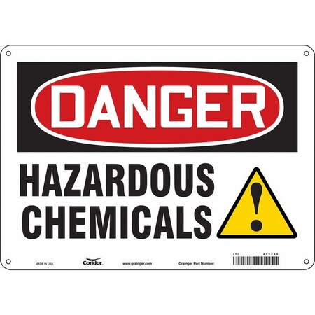 Condor Chemical Sign, 10 in H, 14 in W, Polyethylene, Horizontal Rectangle, English, 475Z66 475Z66