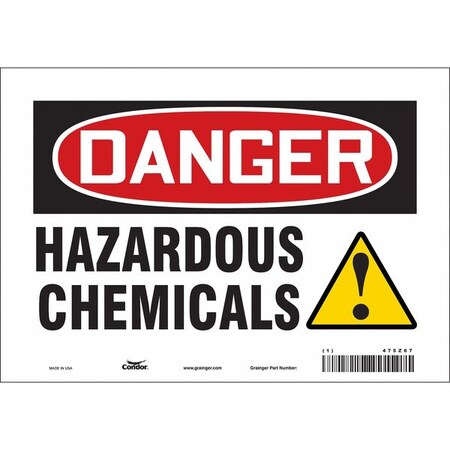 Condor Chemical Sign, 7 in H, 10 in W, Vinyl, Vertical Rectangle, English, 475Z67 475Z67
