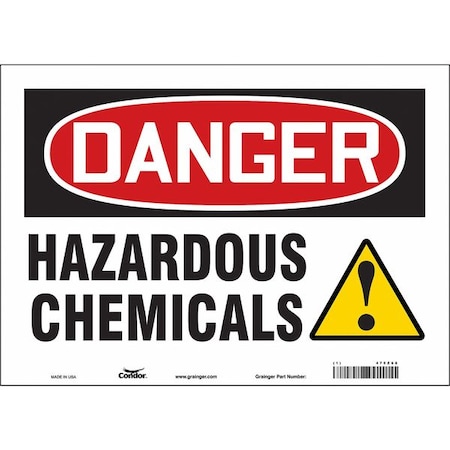 Condor Safety Sign, 10 in Height, 14 in Width, Vinyl, Horizontal Rectangle, English, 475Z68 475Z68