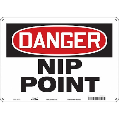 Condor Safety Sign, 10 in Height, 14 in Width, Polyethylene, Horizontal Rectangle, English, 475C85 475C85