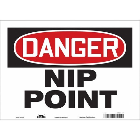 Condor Safety Sign, 10 in Height, 14 in Width, Vinyl, Horizontal Rectangle, English, 475C87 475C87