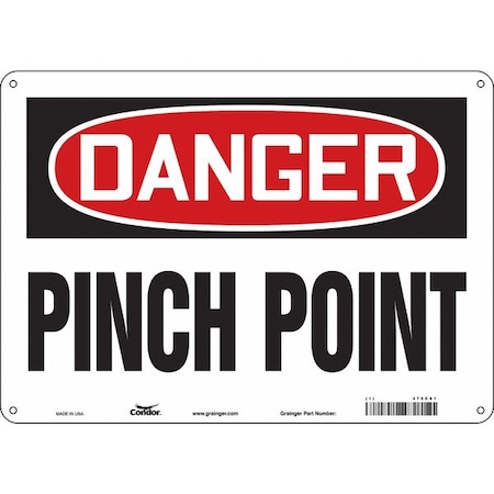 Condor Safety Sign, 10 in Height, 14 in Width, Polyethylene, Horizontal Rectangle, English, 475C91 475C91