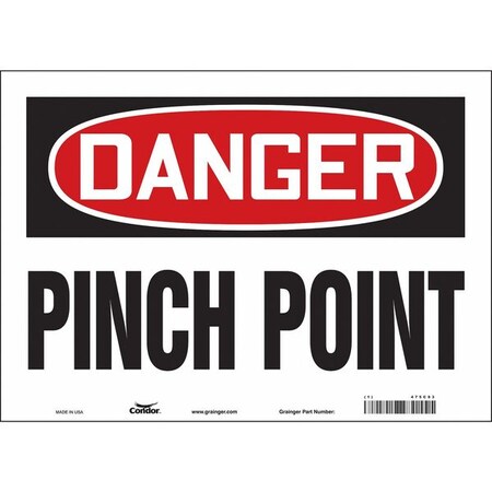 Condor Safety Sign, 10 in Height, 14 in Width, Vinyl, Horizontal Rectangle, English, 475C93 475C93