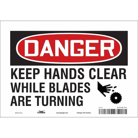 Condor Safety Sign, 7 in Height, 10 in Width, Vinyl, Vertical Rectangle, English, 475C74 475C74