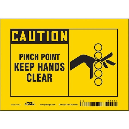 Condor Safety Sign, 5 in Height, 7 in Width, Vinyl, Horizontal Rectangle, English, 475C03 475C03