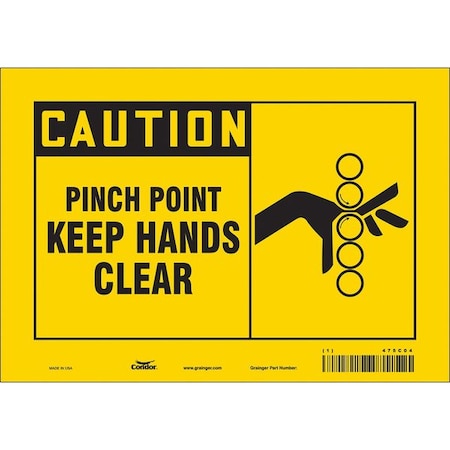 Condor Safety Sign, 7 in Height, 10 in Width, Vinyl, Vertical Rectangle, English, 475C04 475C04