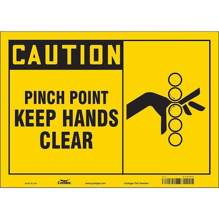 Condor Safety Sign, 10 in Height, 14 in Width, Vinyl, Horizontal Rectangle, English, 475C05 475C05