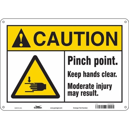 Condor Safety Sign, 10 in Height, 14 in Width, Polyethylene, Horizontal Rectangle, English, 475C09 475C09