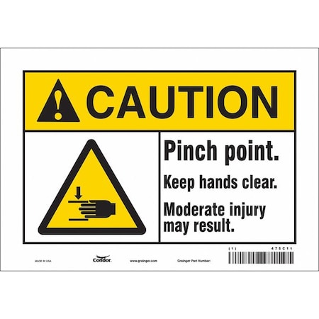 Condor Safety Sign, 7 in Height, 10 in Width, Vinyl, Vertical Rectangle, English, 475C11 475C11