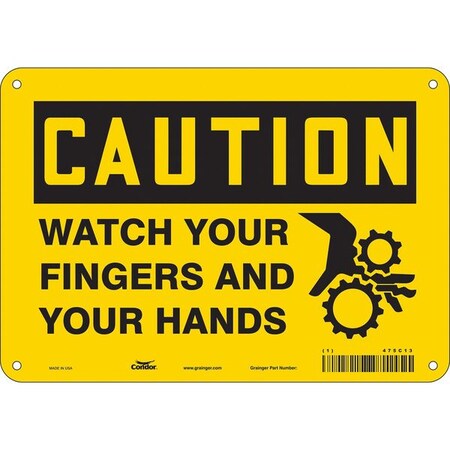 Condor Safety Sign, 7 in Height, 10 in Width, Aluminum, Vertical Rectangle, English, 475C13 475C13