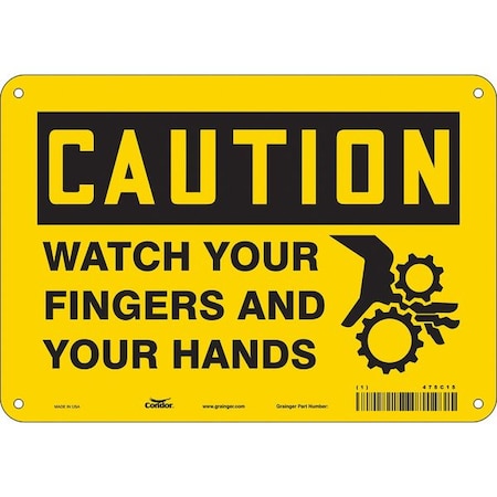 Condor Safety Sign, 7 in Height, 10 in Width, Polyethylene, Vertical Rectangle, English, 475C15 475C15