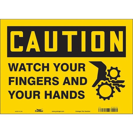 Condor Safety Sign, 10 in Height, 14 in Width, Vinyl, Horizontal Rectangle, English, 475C18 475C18