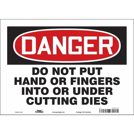 Condor Safety Sign, 10 in Height, 14 in Width, Vinyl, Horizontal Rectangle, English, 475C34 475C34