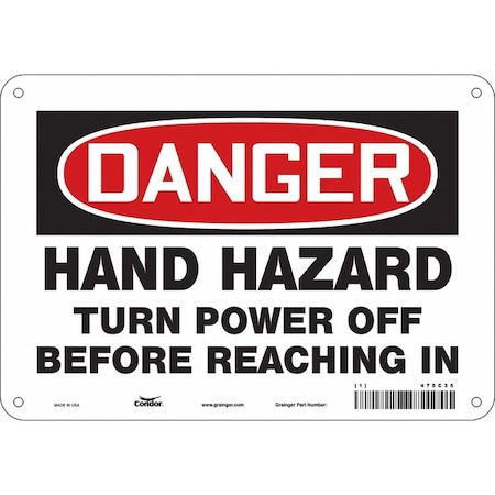 Condor Safety Sign, 7 in Height, 10 in Width, Aluminum, Vertical Rectangle, English, 475C35 475C35